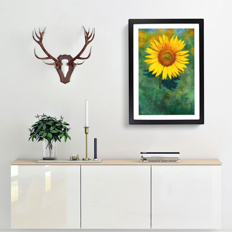 The Sunflower - Picture Frame Painting Print, 45cm H x 33cm W x 2cm D, Black Framed