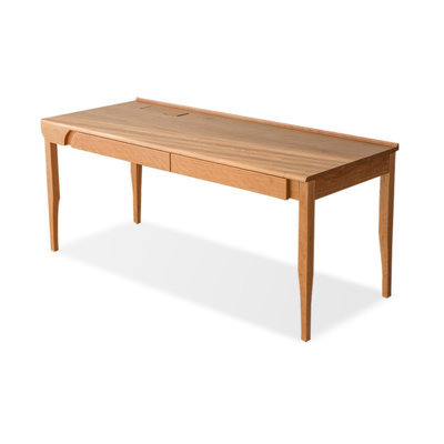 Cherry wood color Rectangular Solid Wood with 2 drawers Writing desk