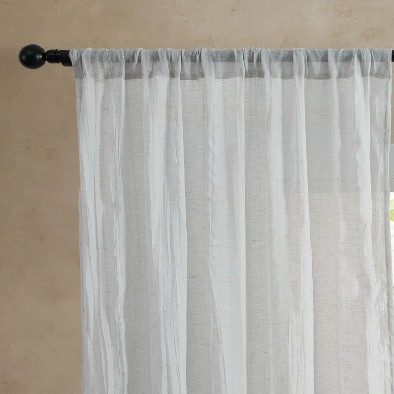 Solid Semi-Sheer Curtain Panels, Light Gray, 50" W x 108" L