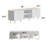 69" White TV Console With 2 Doors, Open Shelf & Gold-Tone Legs