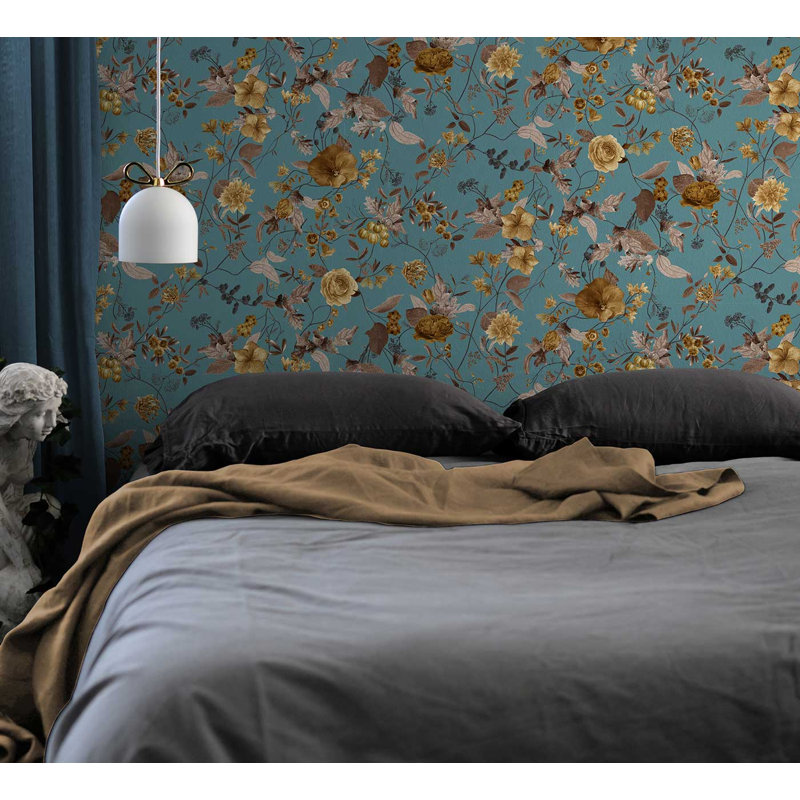 Hudson 10m x 52cm Matte Wallpaper Roll, Aqua