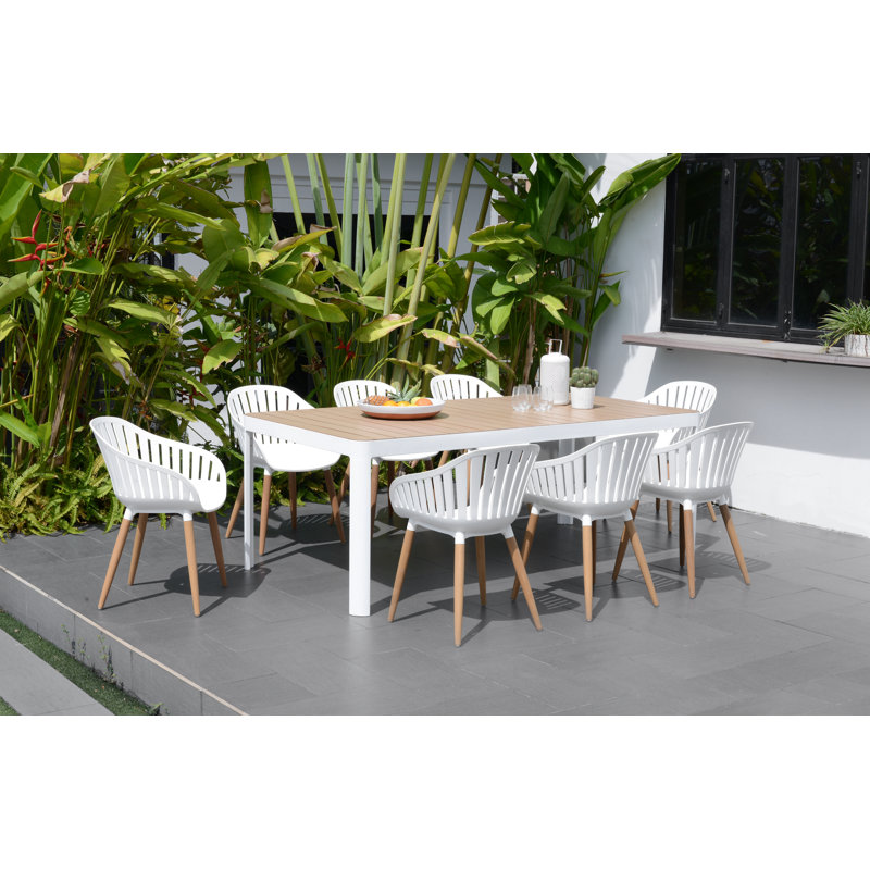 Elian 82.08'' Rectangular 8 - Person Outdoor Dining Set