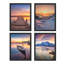 Ensemble de 4 impressions murales colorées encadrées au coucher du soleil-93012377-93012376