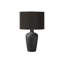 Lighting, lampe de table, h 24 po, céramique noire, abat-jour noir, contemporain