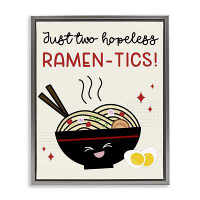 Two Hopeless Ramen-tics Framed Floater Canvas Wall Art by Anna Quach