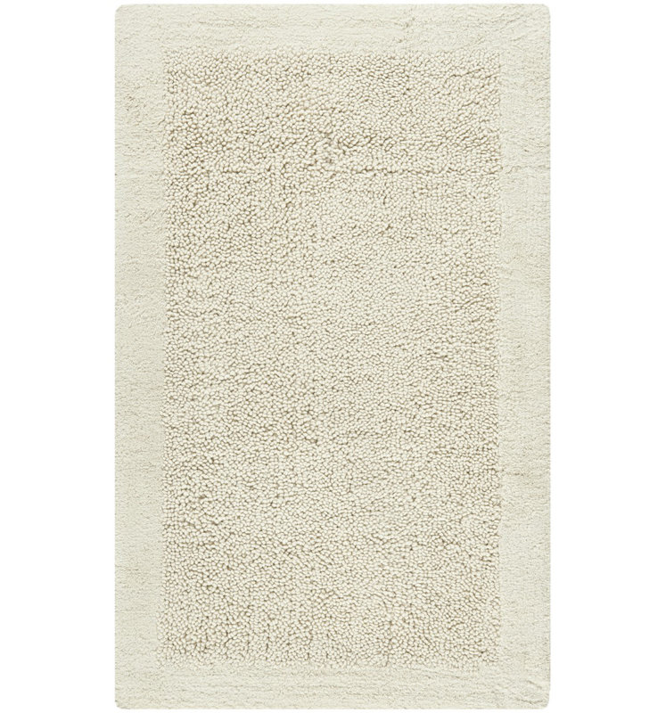 Master Bath Hand Tufted Cotton Rug, 21" H x 34" W, Natural
