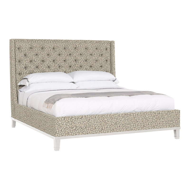 Michael Weiss Upholstered Wingback Bed, Worthy Snow, Casa Blanca