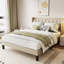 Linen fabric soft bed frame with USB charging port-2127216263-2127216260