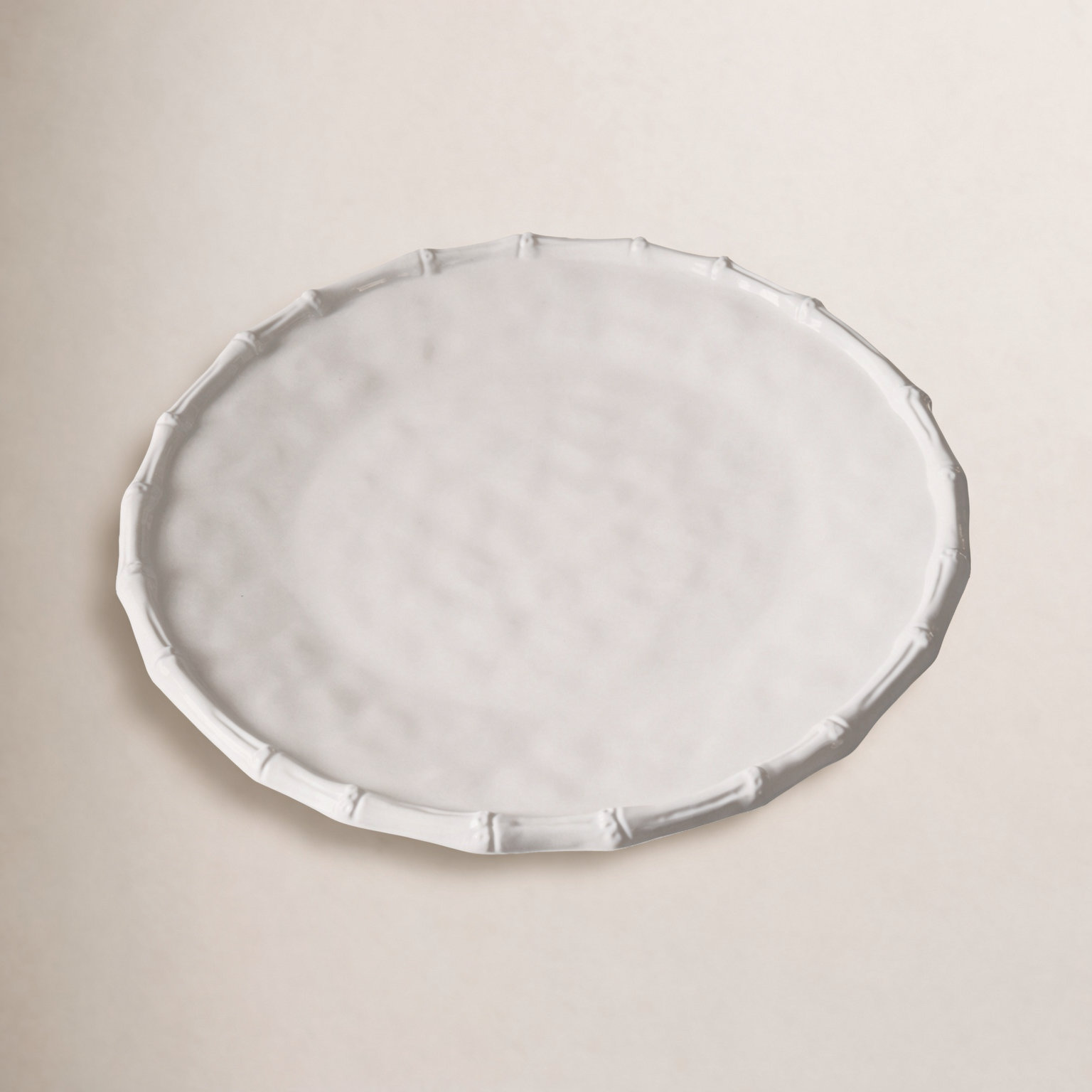 Vida Round Melamine Platter, White