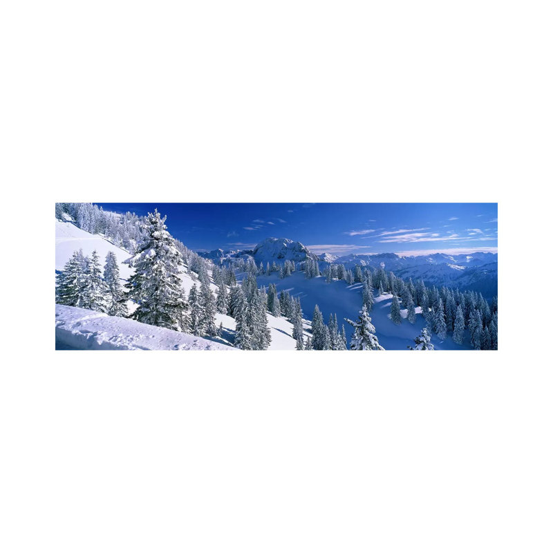 Wintry Mountain Landscape, Bavarian Alps, Bavaria, Germany by Panoramic Images - Wrapped Canvas Panoramic Print