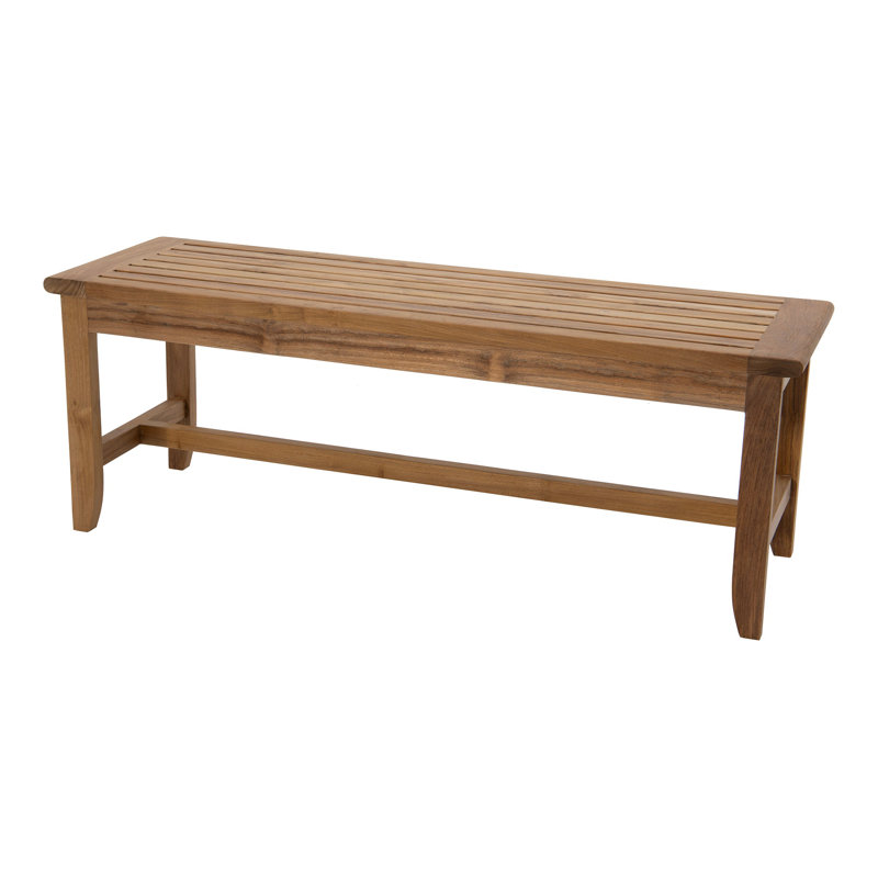 Geraldy Solid Wood Teak Outdoor Bench, 18" H x 50" W x 50" D