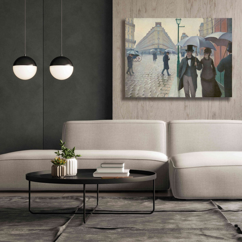 «Paris Street; «Rainy Day» par Gustave Caillebotte, art mural sur toile, H 40 po x l 54 po