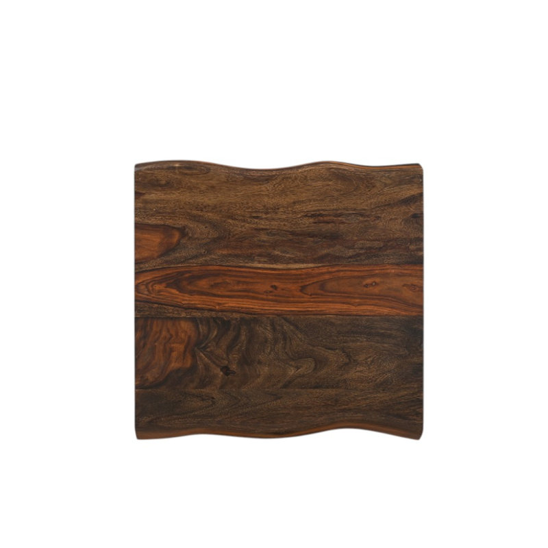 Table de bout carrée 23 po en bois massif brun foncé et brun, Dark Brown