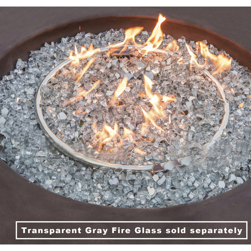Langport Concrete Propane Fire Pit Table, Dark Bronze