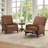 Liauro 32.3" Wide Genuine Leather Manual Push Back Recliner With Solid Wood Handrail(set Of 2)-1144979182