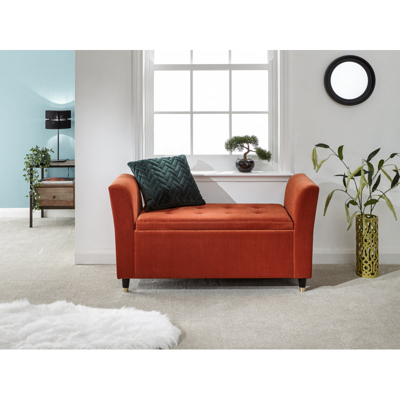 Abbingt Upholstered Storage Bench, Russet