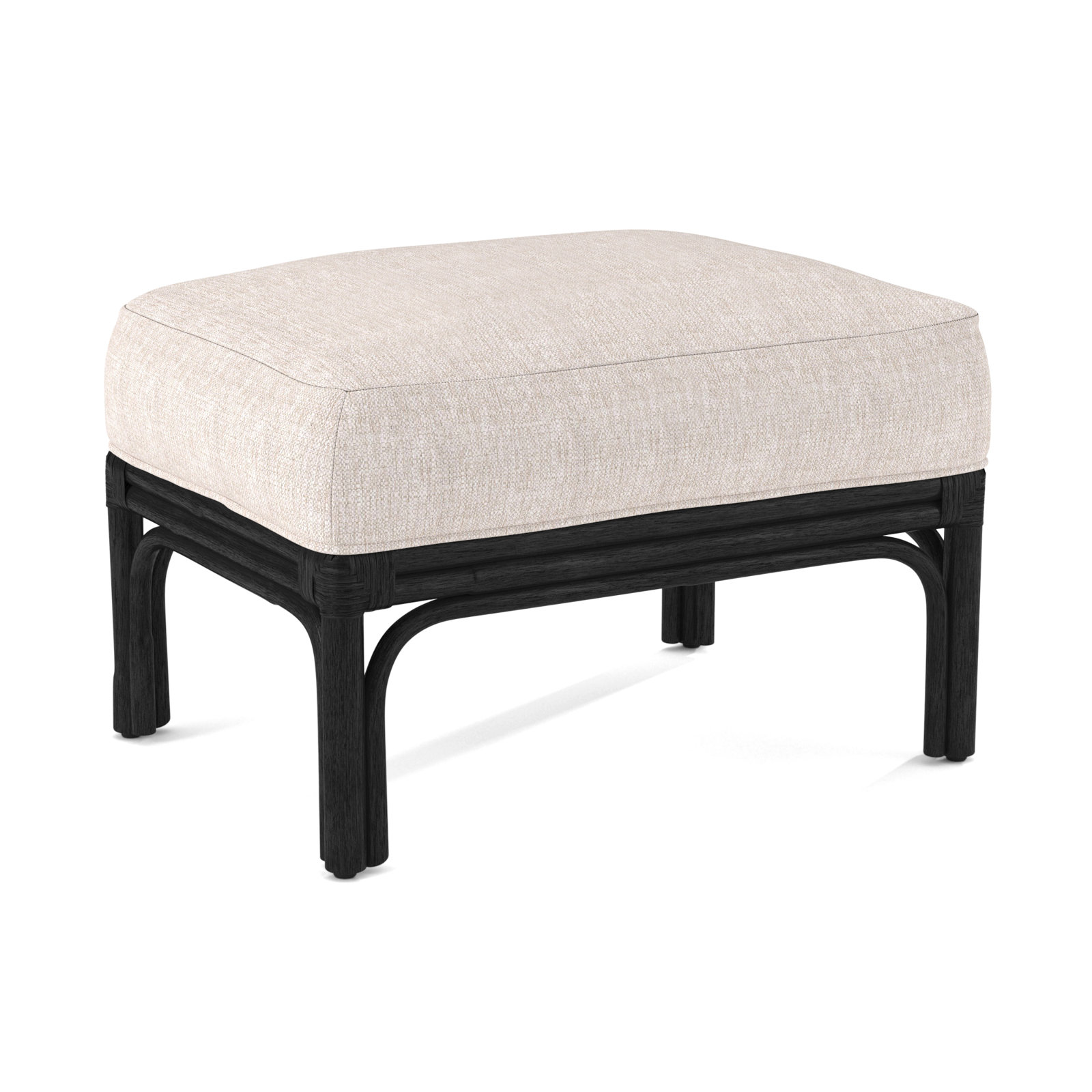 Boca Upholstered Ottoman, White Sugar Performance; 0863-91, Black