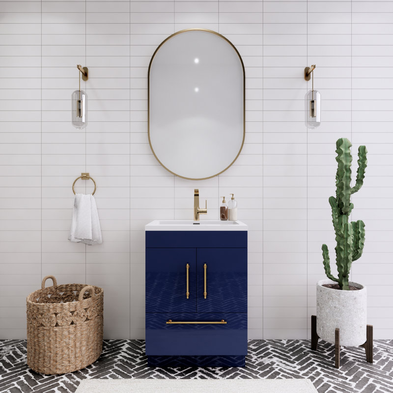 Spring 24" Single Bathroom Vanity, Nigh Blue