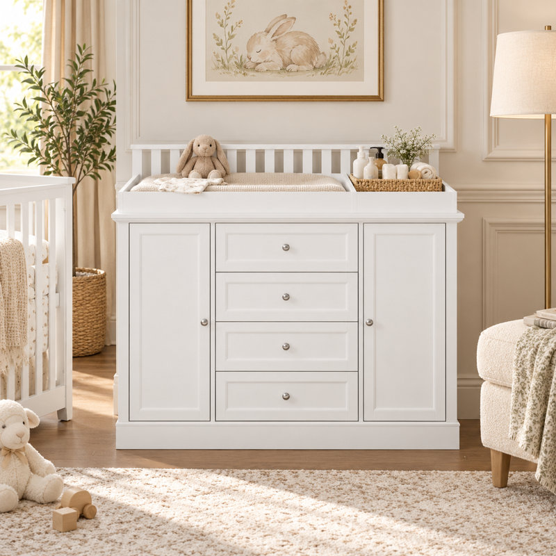 Commode à langer moderne avec rangement solide