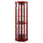 6 Shelf Lighted Corner Cabinet With Adjustable Tempered Glass Shelves And Mirror Back-1965706754