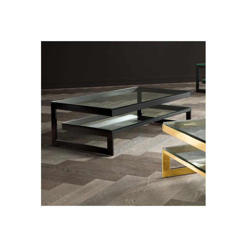 Gamma Glass Coffee Table, Gunmetal