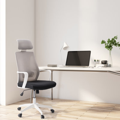 Chaise de travail ergonomique à dossier haut en filet Monisola