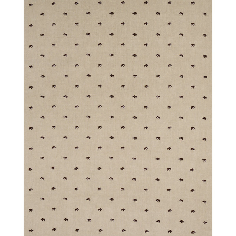 Schumacher x Marie-Chantal Buffalo Embroidered Linen Fabric, Natural