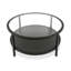 Table basse ronde en acier et en verre de 36 po avec tablette Chiang