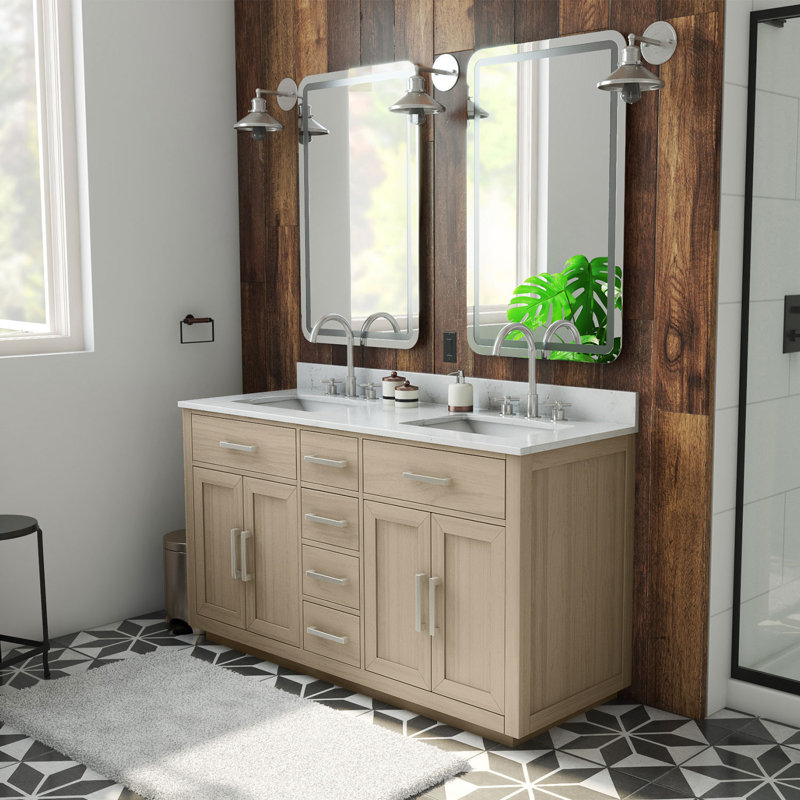 Dexterity 60" Double Bathroom Vanity Set, Light Sage