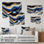 «Vibrant Blue and Gold Flow Art IV», art mural abstrait transitionnel en acrylique-1992776146