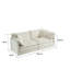 Canapé modulaire à structure en bois massif avec canapé 2 places et repose-pieds, tissu chenille blanc respirant, doux