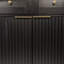 Fluted Tall Arched Pantry Cabinet With Adjustable Shelves, Elegant Display Storage With Hidden Drawer & Glass Door-224684514
