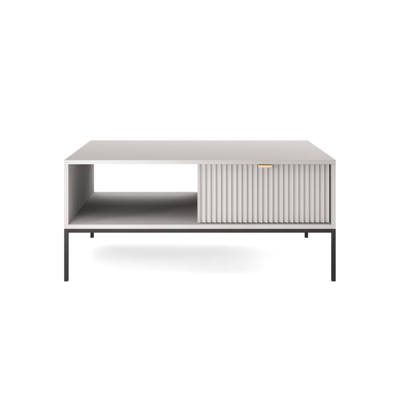 Asley Four Leg Coffee Table with Storage, Grey