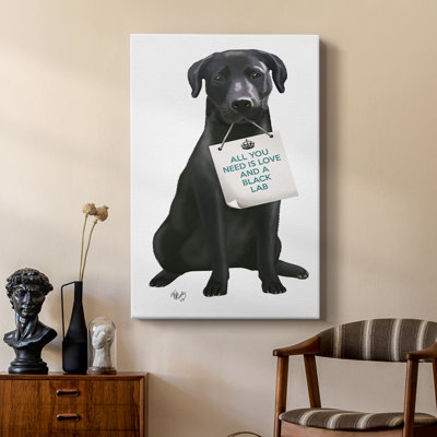 Love and Black Labrador -Custom Wrapped Gallery Cavas