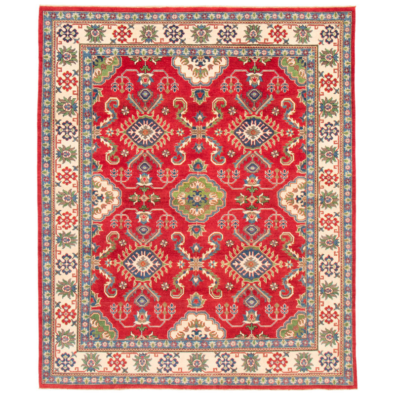 Tapis rouge foncé de 8 pi 1 po x 9 pi 6 po Maléigh