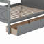 Lit superposé simple au-dessus d'un lit double en bois avec échelle, deux tiroirs de rangement, barrière de sécurité