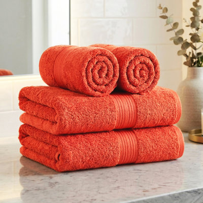 Ensemble de serviettes essuie-mains 100% coton absorbant et à séchage rapide 4 pièces