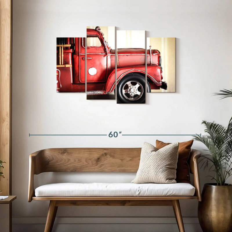 Camion de pompier miniature Mehar, H 27 po x l 43 po