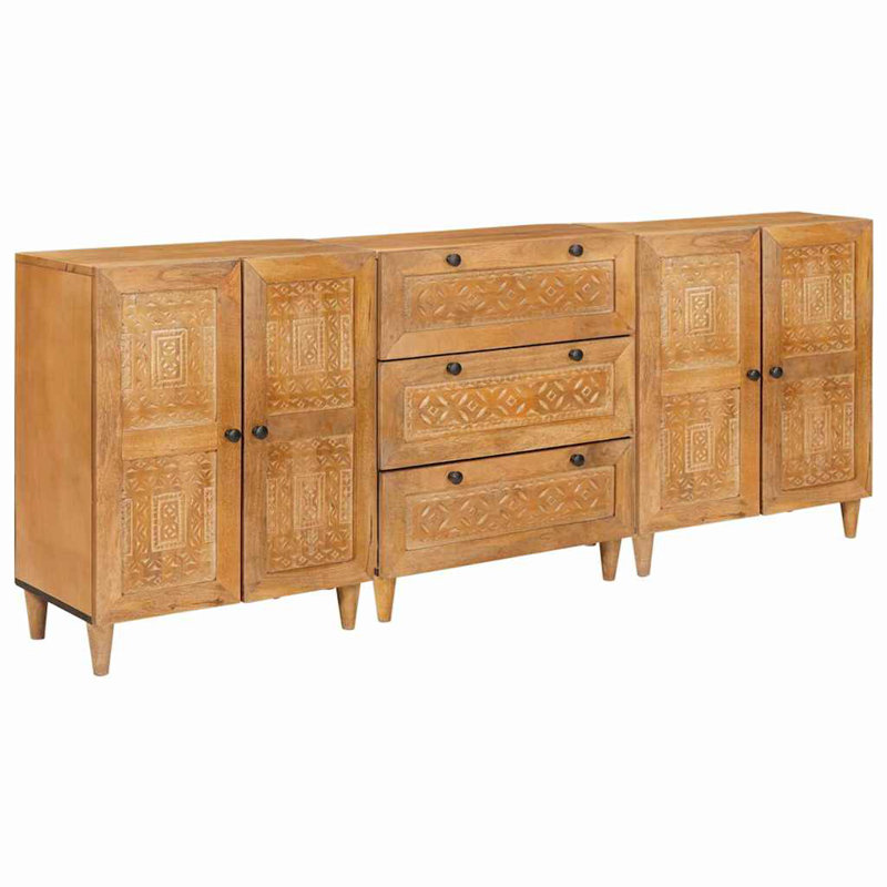 60cm Solid Wood Sideboard, Brown