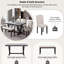 Table de salle à manger de style moderne 6 pièces avec 4 chaises et 1 banc, table avec placages marbrés et pieds en V