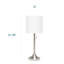 Lampe de table moderne conique Schnitzer, nickel brossé, abat-jour blanc, 54 cm (21,25 po) de hauteur-1519474088