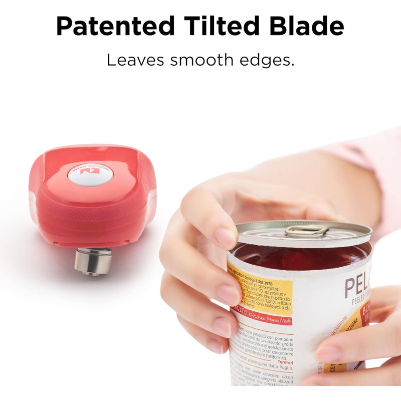 Red One Touch Automatic Can Opener with Auto Stop