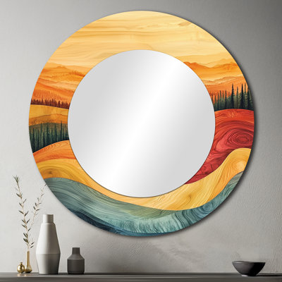 Automne, paysage du Sahara en Afrique - miroir mural désertique - imprimé sur métal