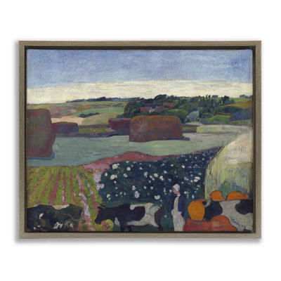 "Classic Haystacks in Brittany", art mural sur toile flottante par one1000paintings