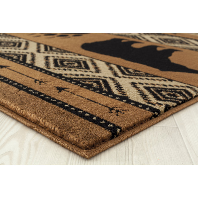 Tapis brun / beige / noir Pippen Southwestern, Tapis de couloir 2 pi 7 po x 7 pi 2 po