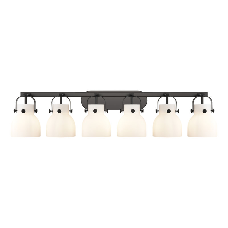 Éclairage pour meuble-lavabo mural 6 po Skycrest, Blanc, Noir mat, Six lumières