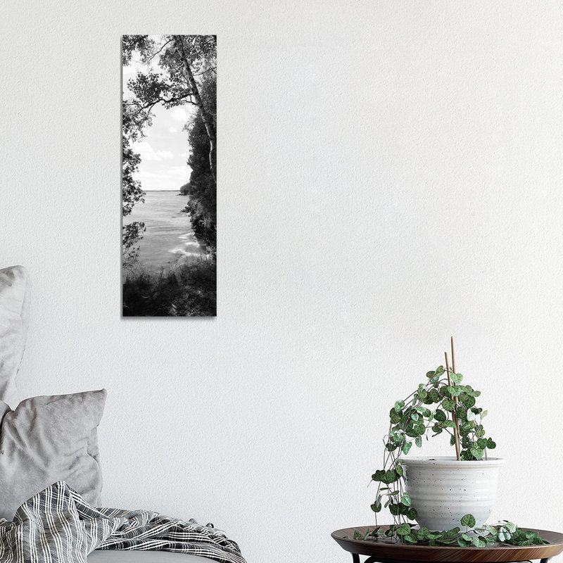 Trees At The Lakeside, Cave Point County Park, Lake Michigan, Door County, Wisconsin, USA by Panoramic Images - Wrapped Canvas Panoramic Gallery-Wrapped Canvas Giclée