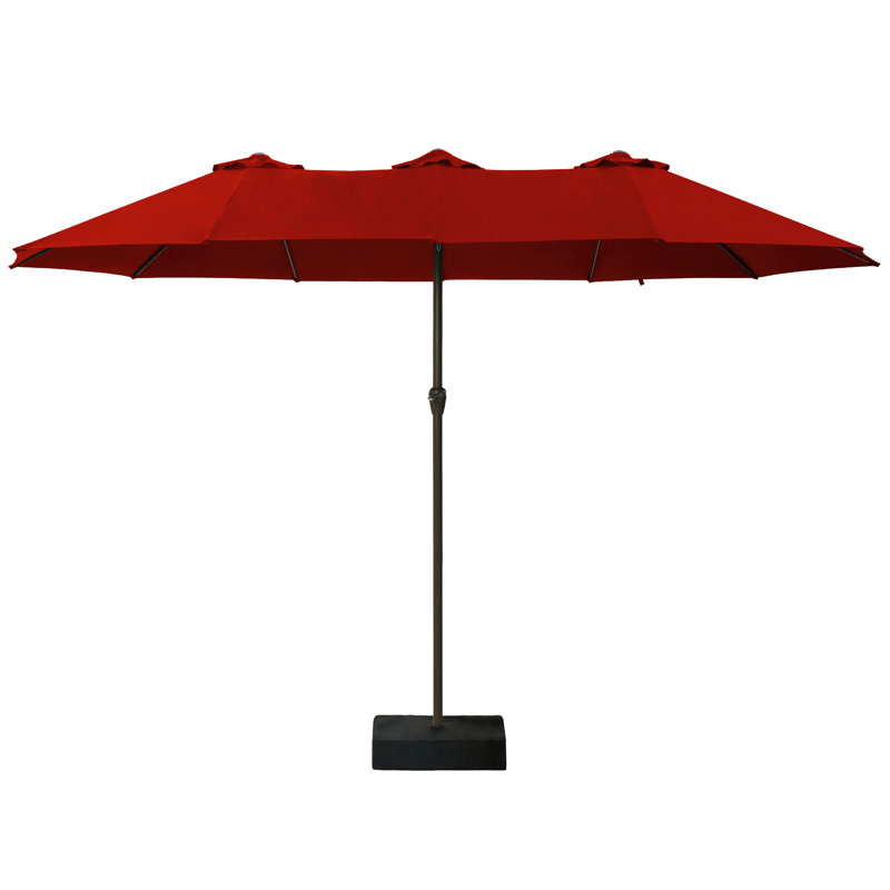 15X9Ft Rectangular Market Umbrella, Red