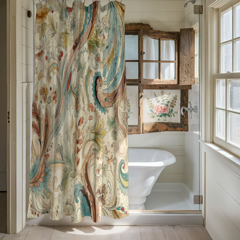 Rideau de douche Nostalgic Paisley - Premium, H 74 po x l 71 po