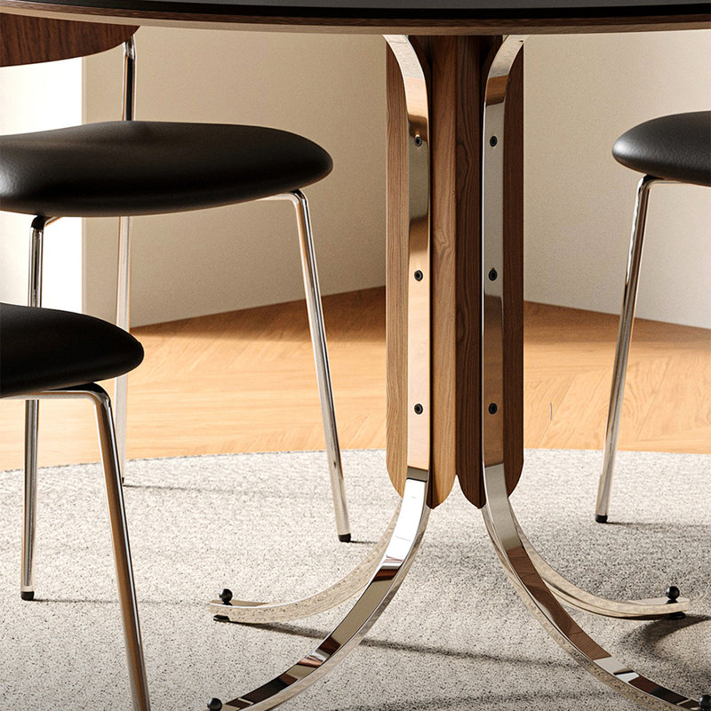 Table de salle à manger ronde, H 29,52 po x l 47,24 po x P 47,24 po 